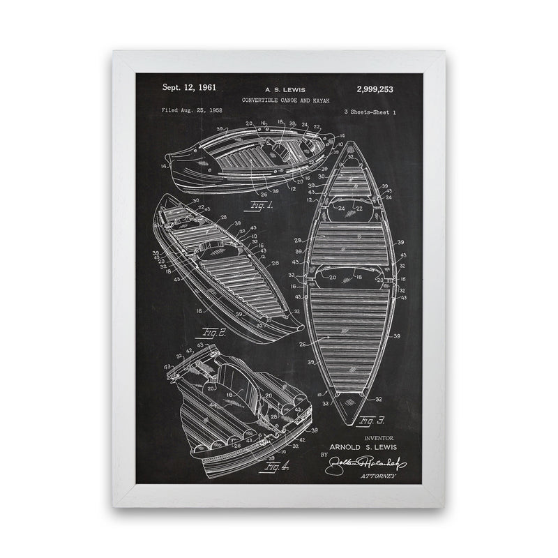Canoe Patent Art Print by Jason Stanley White Grain