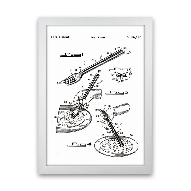 Fork Patent Art Print by Jason Stanley White Grain