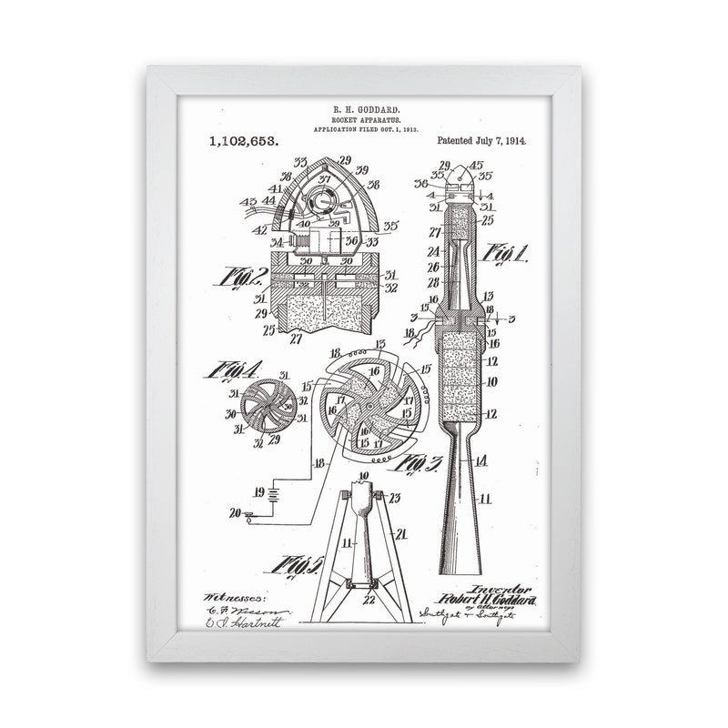 Rocket Patent Art Print by Jason Stanley White Grain