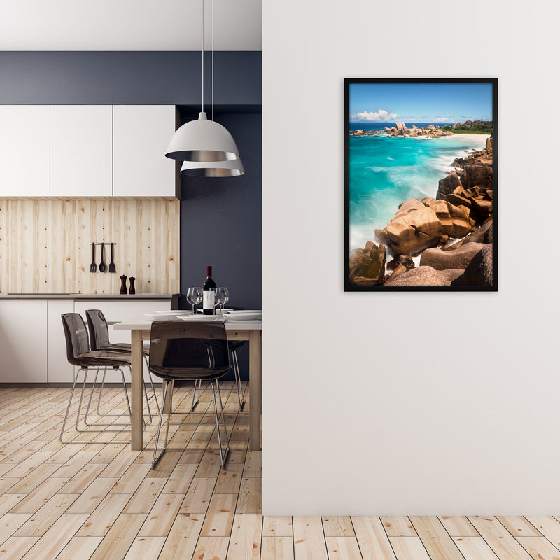 Secret Beach Portrait Art Print by Karsten Wrobel A1 White Frame