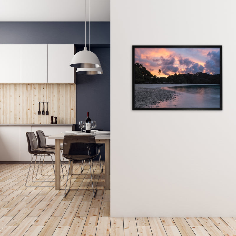 Champagne Sunset Art Print by Karsten Wrobel A1 White Frame