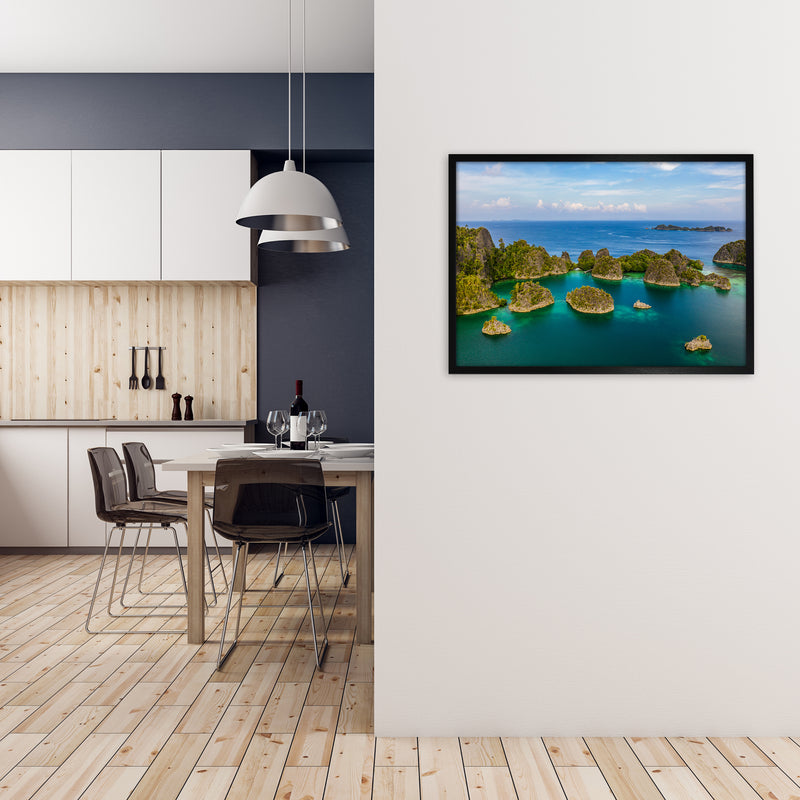 Piaynemo Bluegreen Art Print by Karsten Wrobel A1 White Frame