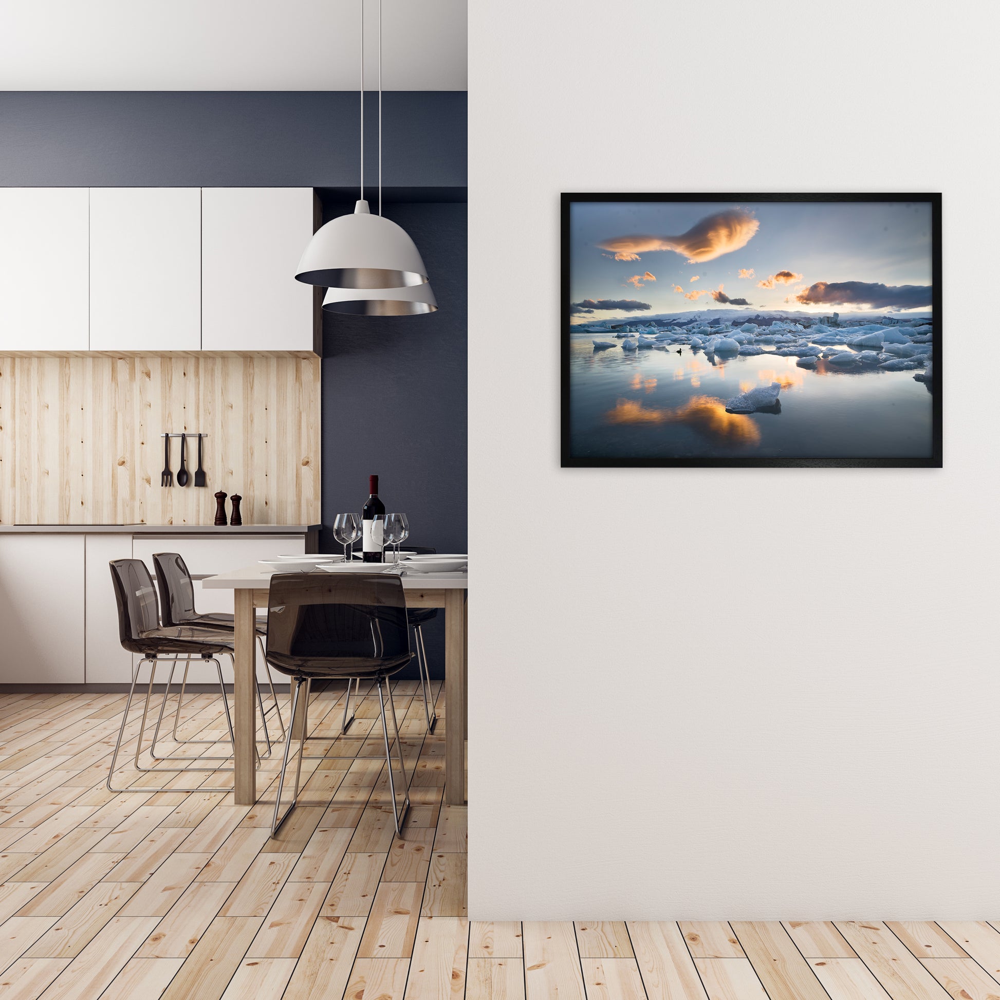 Lagoon Duck Art Print by Karsten Wrobel A1 White Frame
