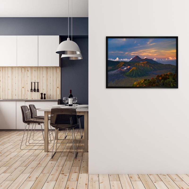 Volcano Dawn Art Print by Karsten Wrobel A1 White Frame