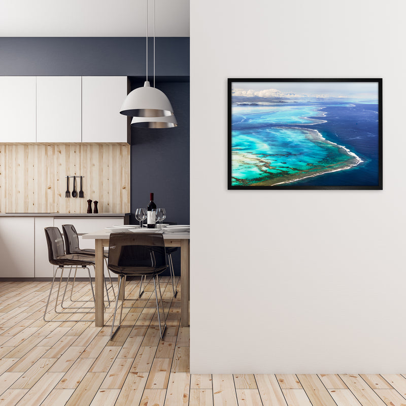 Aerial Reef Art Print by Karsten Wrobel A1 White Frame