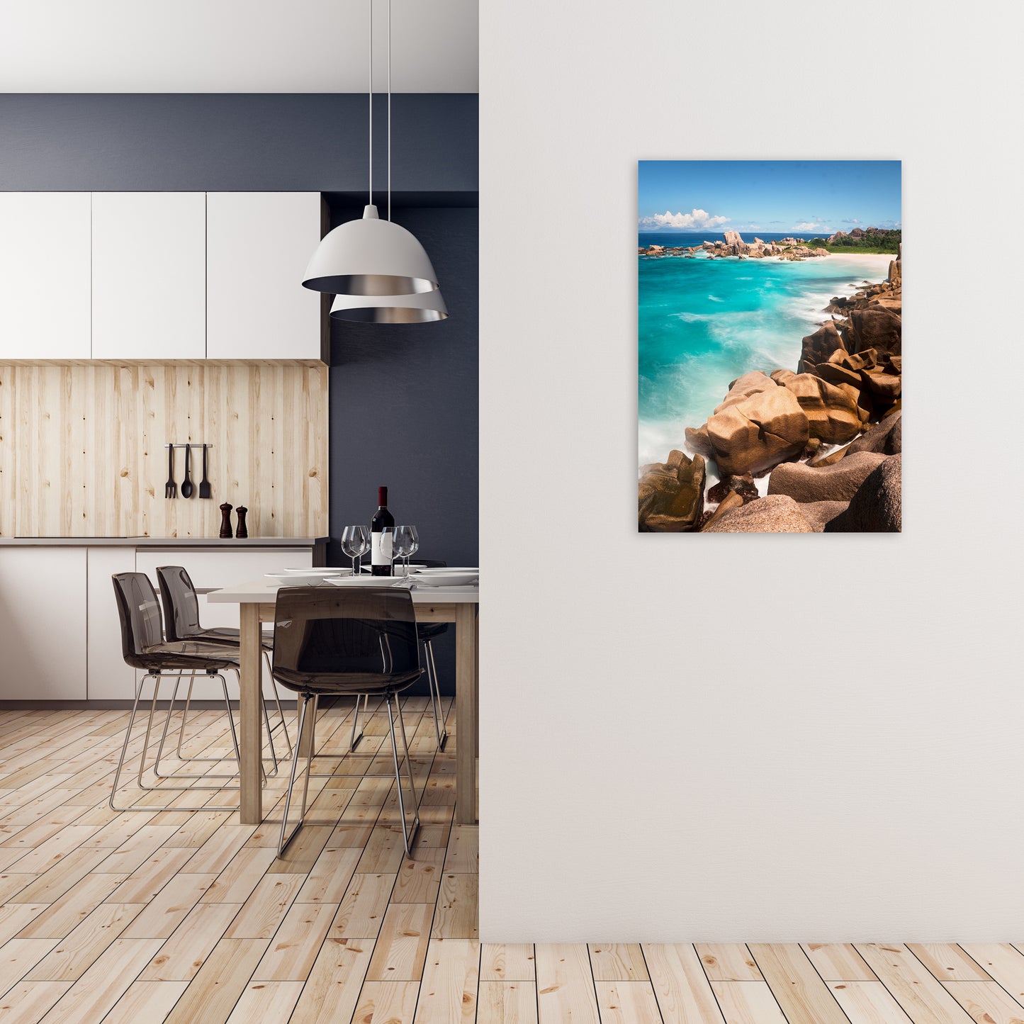 Secret Beach Portrait Art Print by Karsten Wrobel A1 Black Frame
