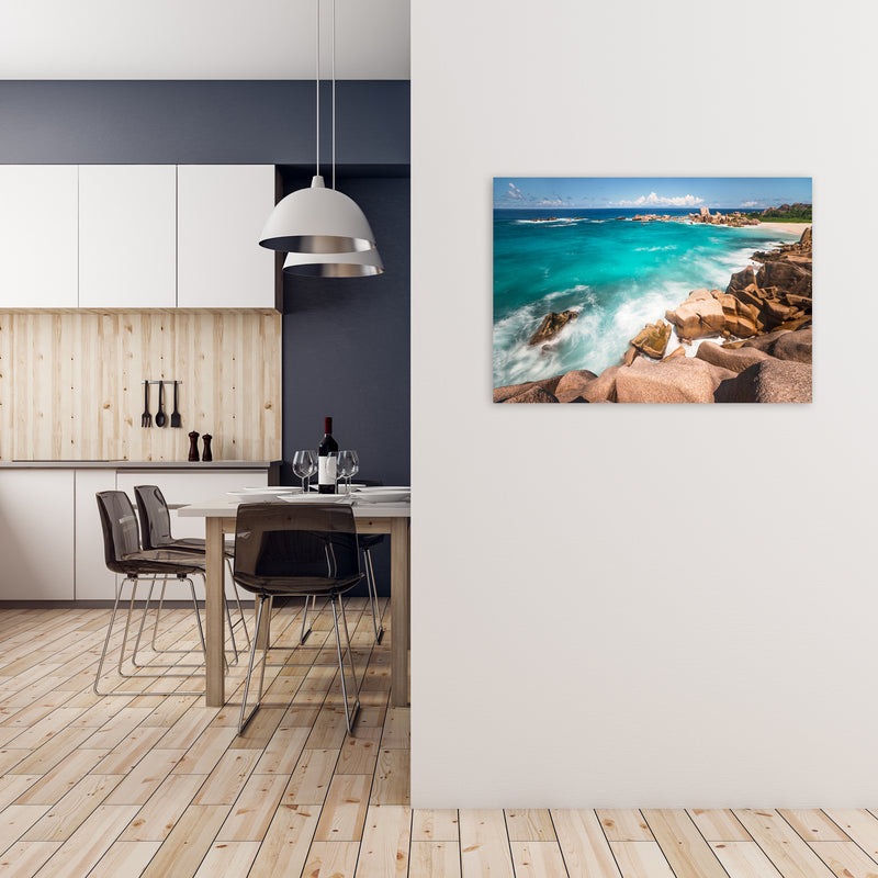 Secret Beach Landscape Art Print by Karsten Wrobel A1 Black Frame