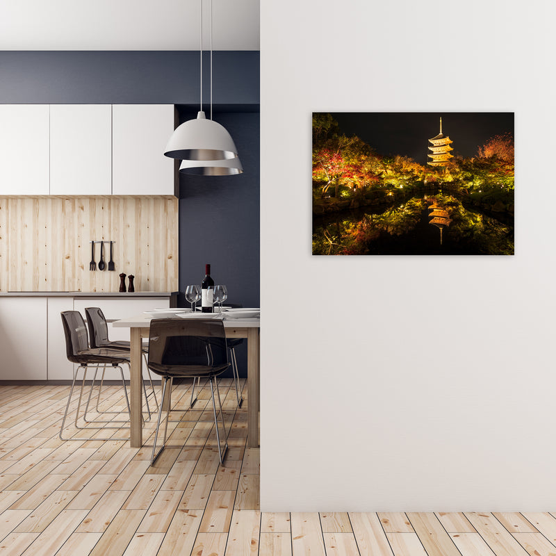 Kyoto Fire Landscape Art Print by Karsten Wrobel A1 Black Frame