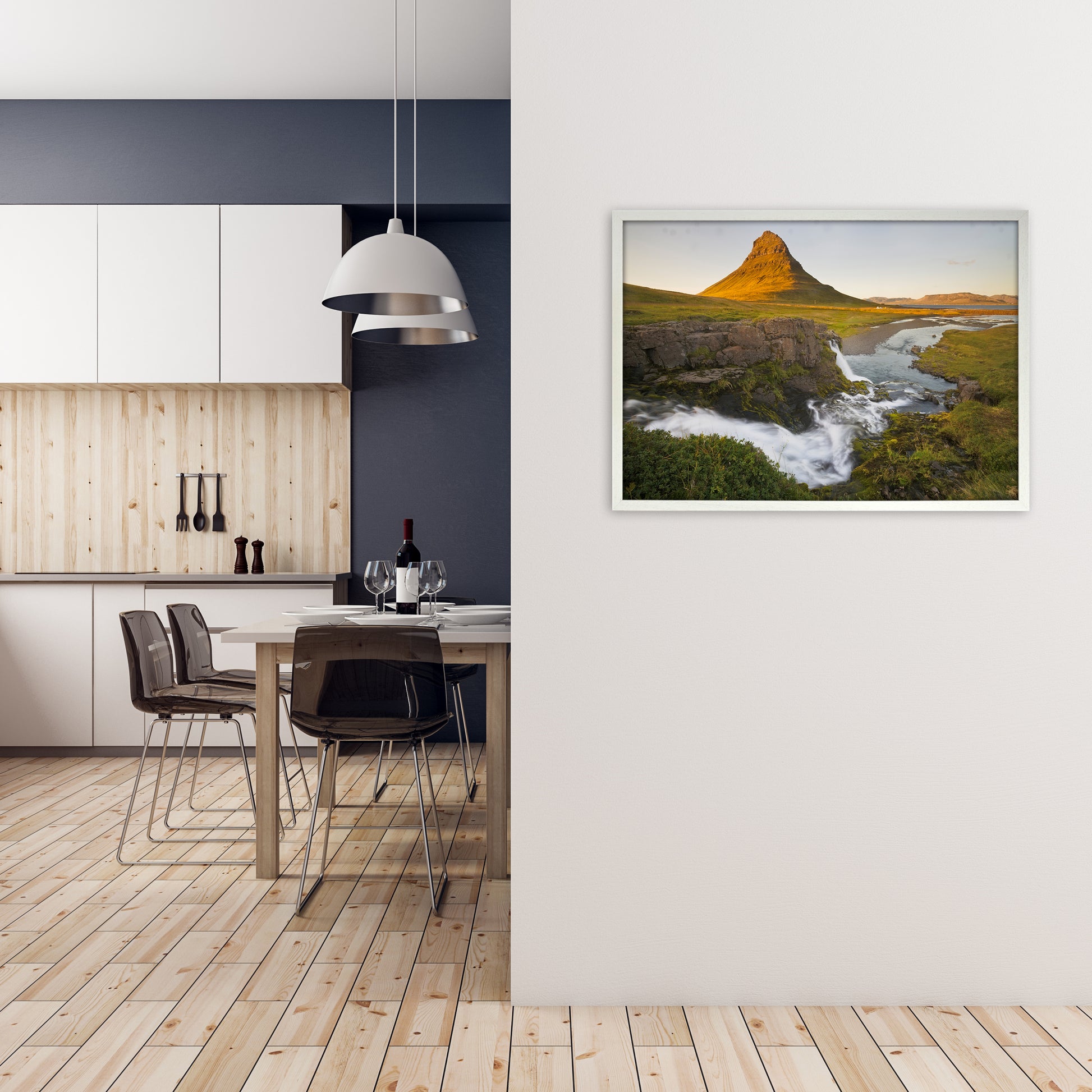 Church Falls Art Print by Karsten Wrobel A1 Oak Frame