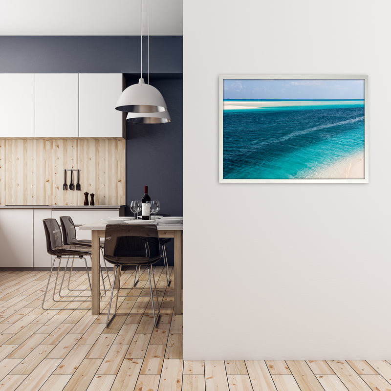Ouvea Waters Art Print by Karsten Wrobel A1 Oak Frame