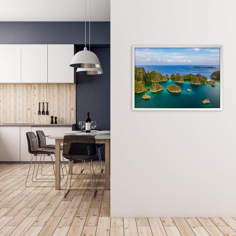 Piaynemo Bluegreen Art Print by Karsten Wrobel A1 Oak Frame