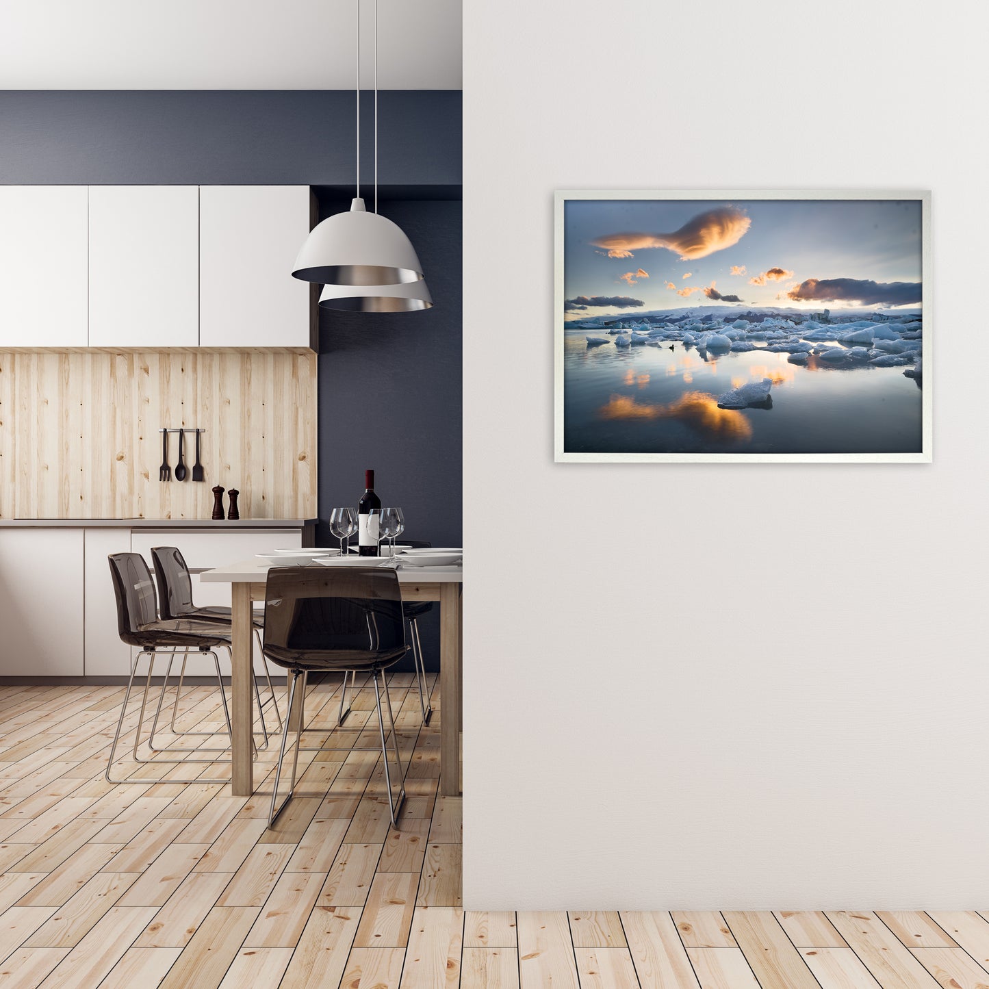 Lagoon Duck Art Print by Karsten Wrobel A1 Oak Frame