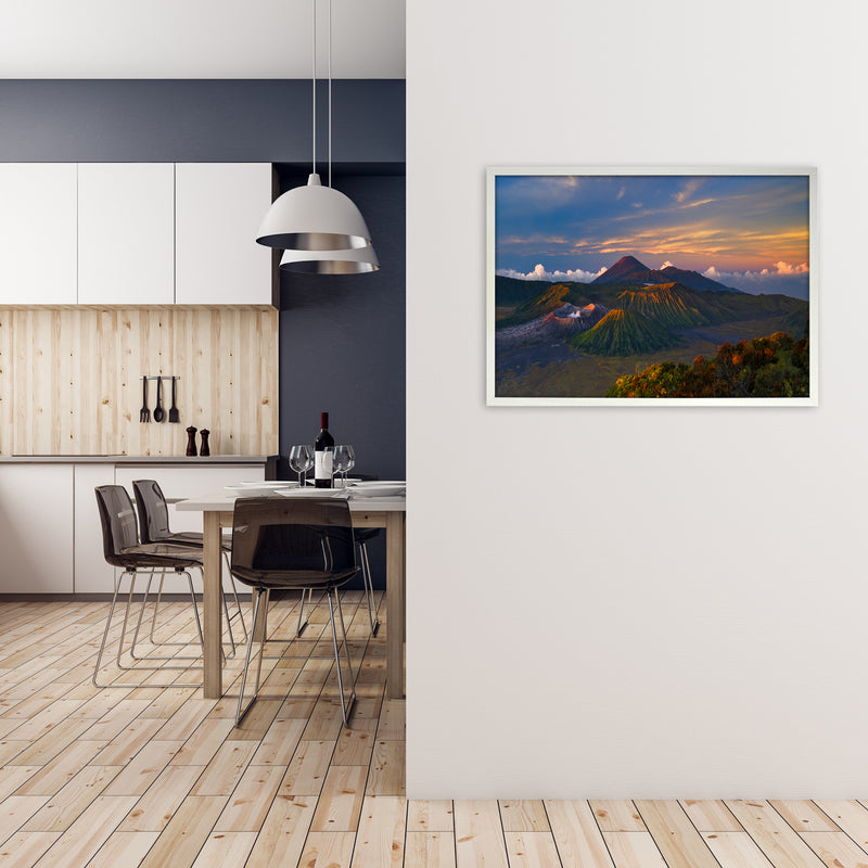 Volcano Dawn Art Print by Karsten Wrobel A1 Oak Frame