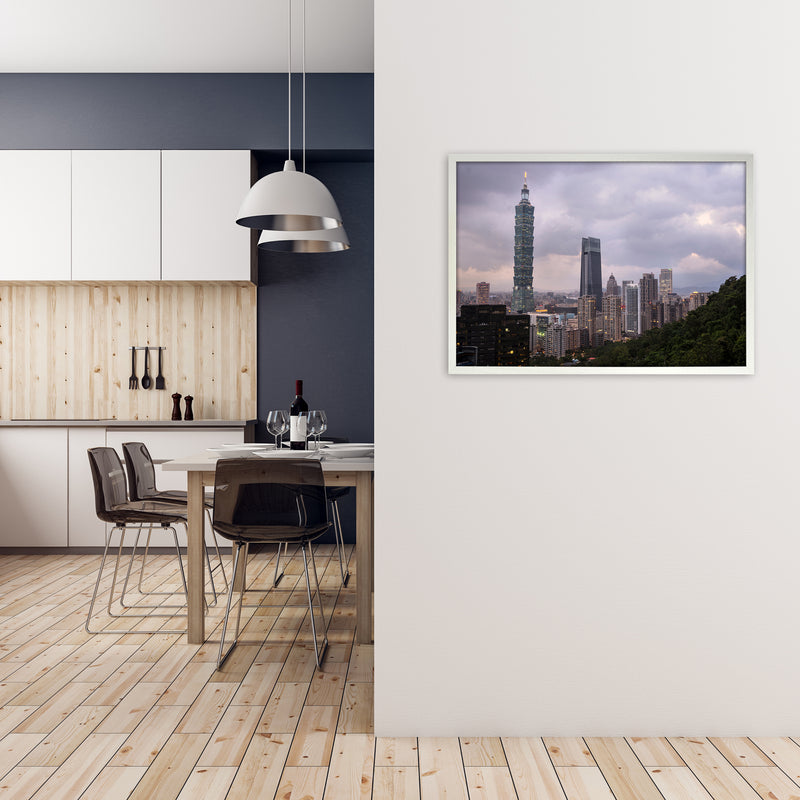 Goodnight Taipei Art Print by Karsten Wrobel A1 Oak Frame