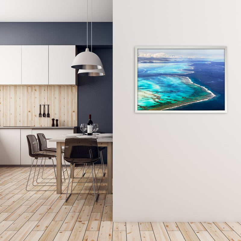 Aerial Reef Art Print by Karsten Wrobel A1 Oak Frame