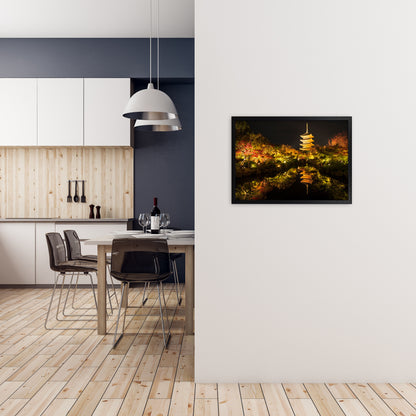 Kyoto Fire Landscape Art Print by Karsten Wrobel A2 White Frame