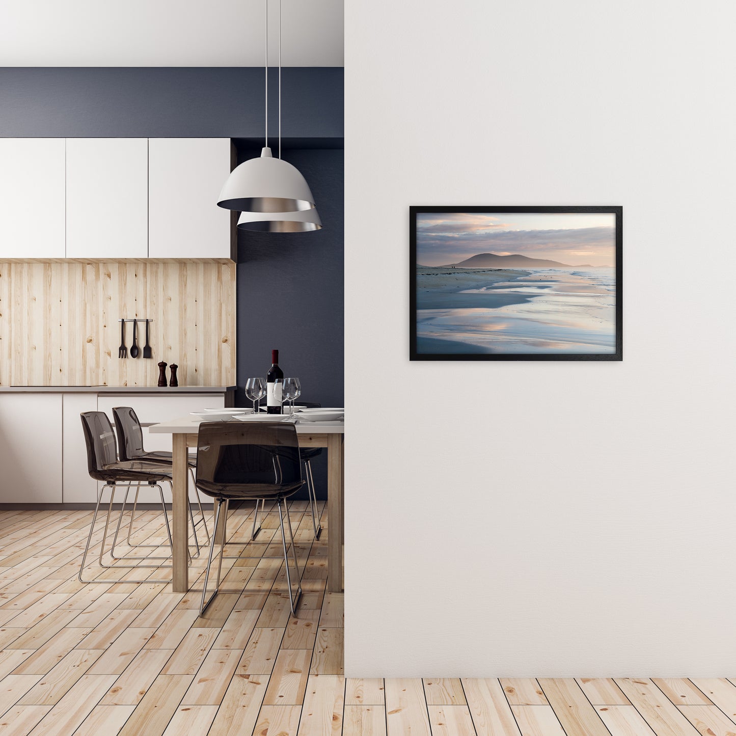 The Wind and the Sea Art Print by Karsten Wrobel A2 White Frame