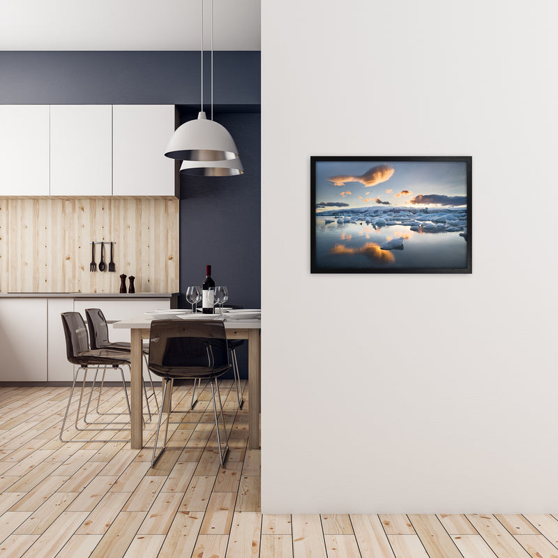 Lagoon Duck Art Print by Karsten Wrobel A2 White Frame