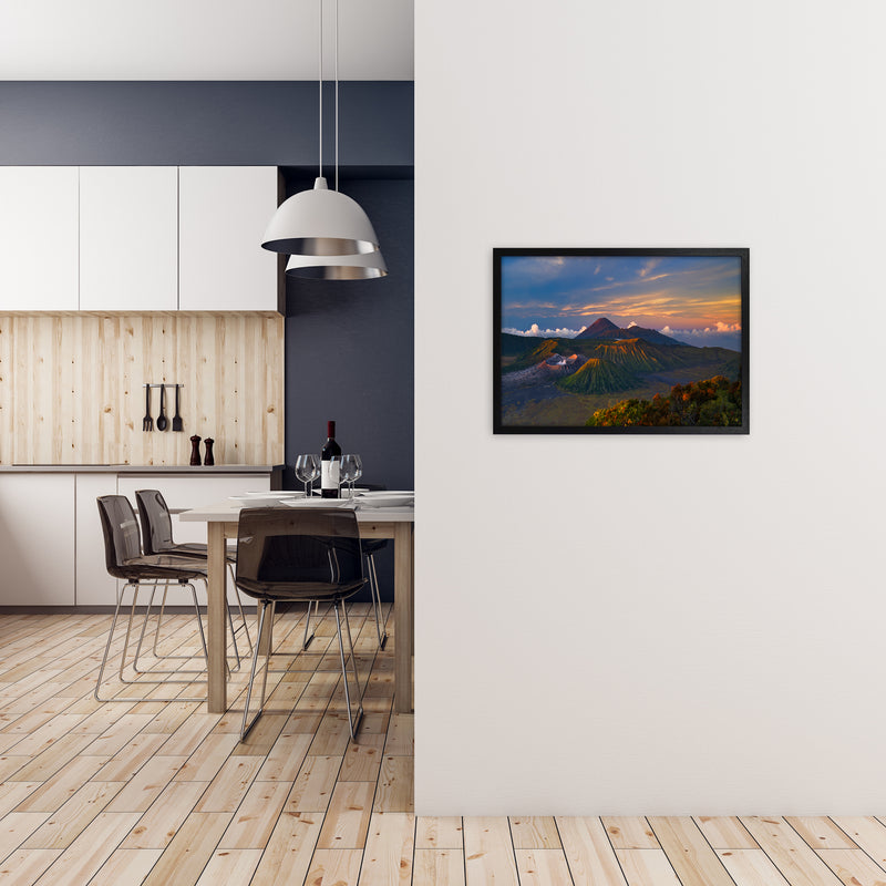 Volcano Dawn Art Print by Karsten Wrobel A2 White Frame