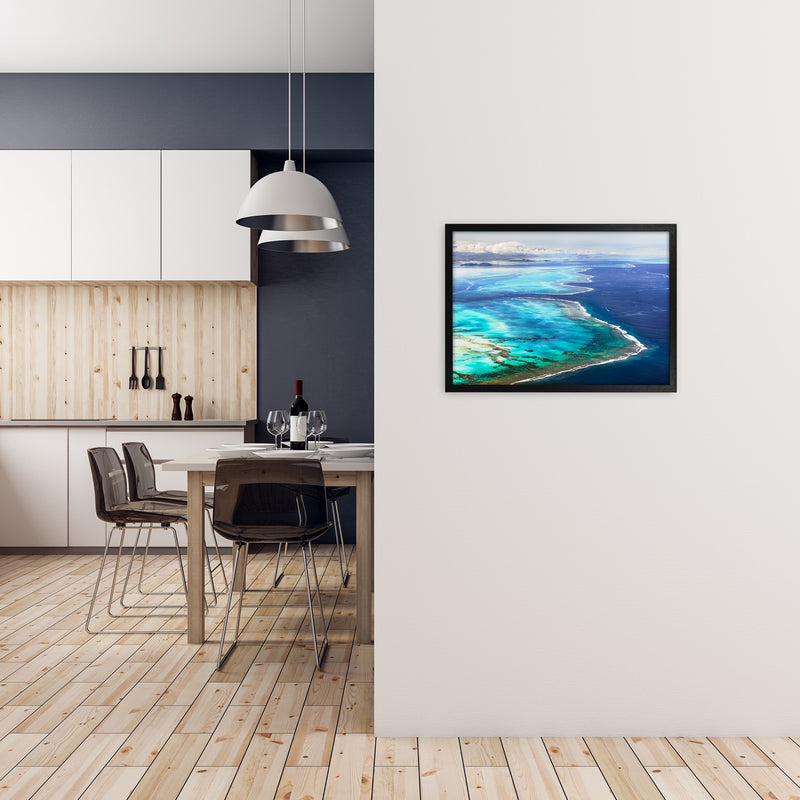 Aerial Reef Art Print by Karsten Wrobel A2 White Frame