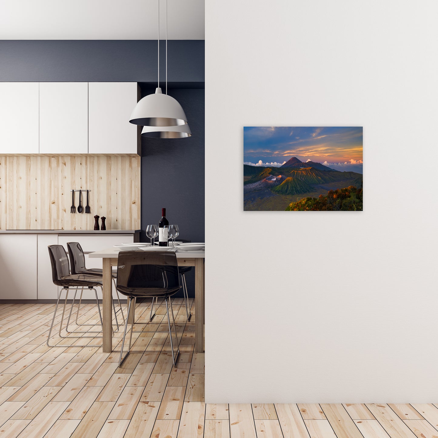 Volcano Dawn Art Print by Karsten Wrobel A2 Black Frame