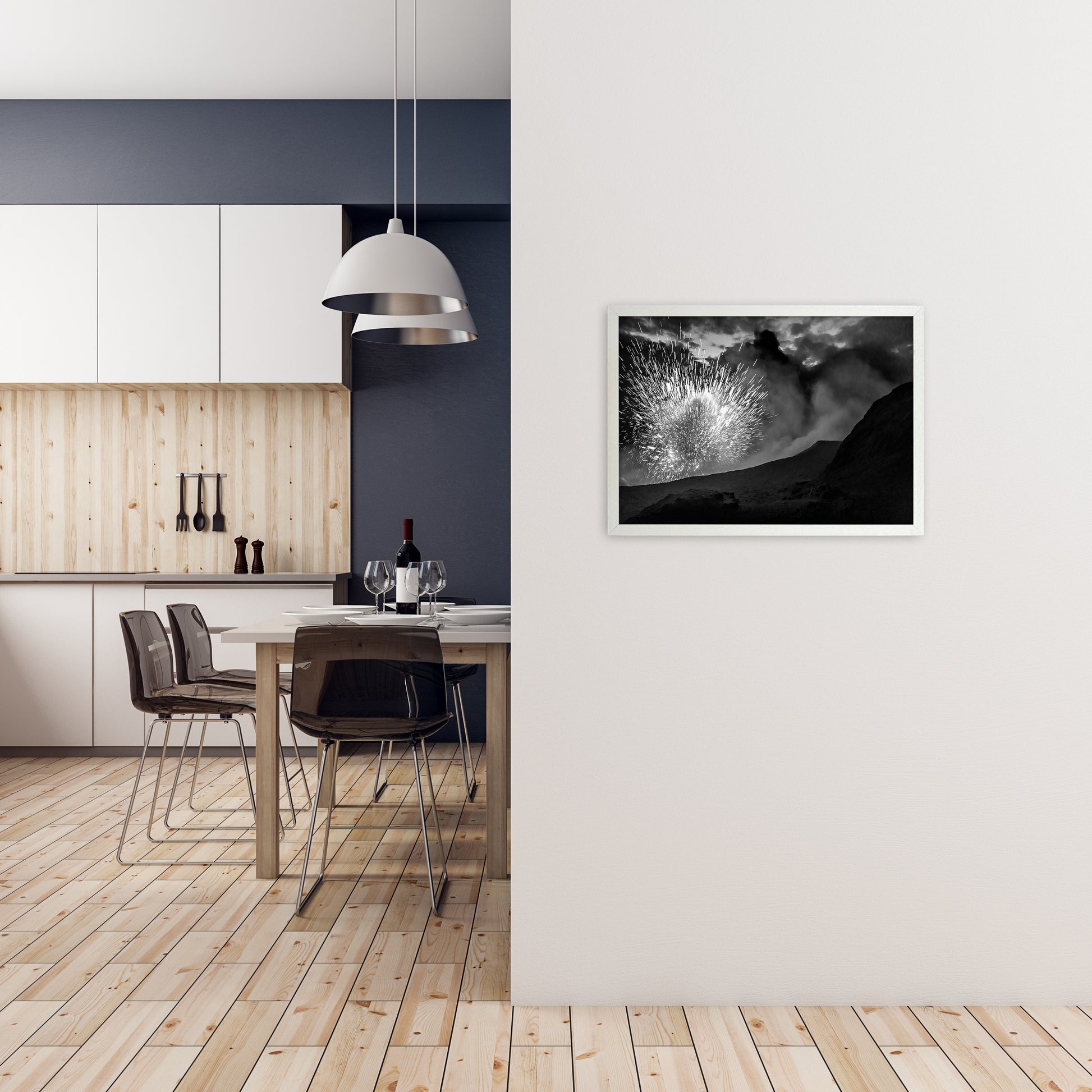 T=0 Art Print by Karsten Wrobel A2 Oak Frame