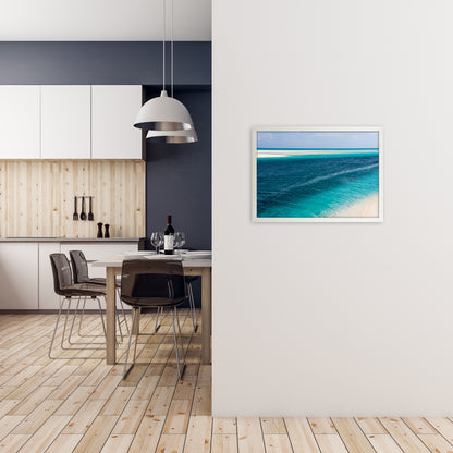 Ouvea Waters Art Print by Karsten Wrobel A2 Oak Frame