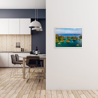 Piaynemo Bluegreen Art Print by Karsten Wrobel A2 Oak Frame