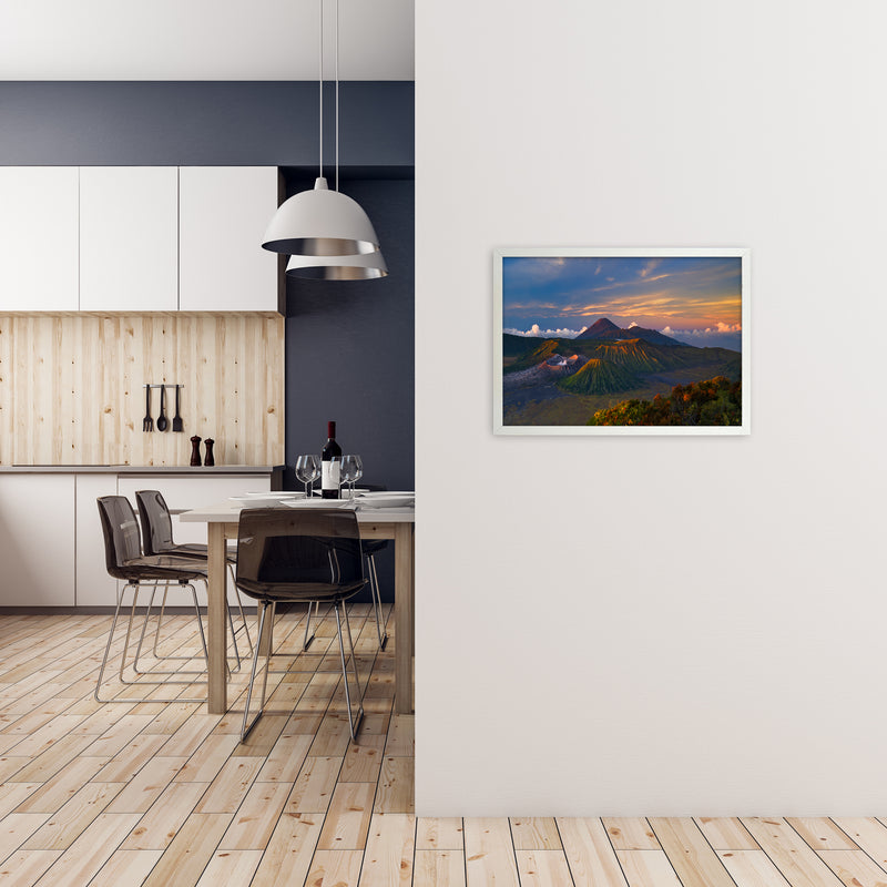 Volcano Dawn Art Print by Karsten Wrobel A2 Oak Frame