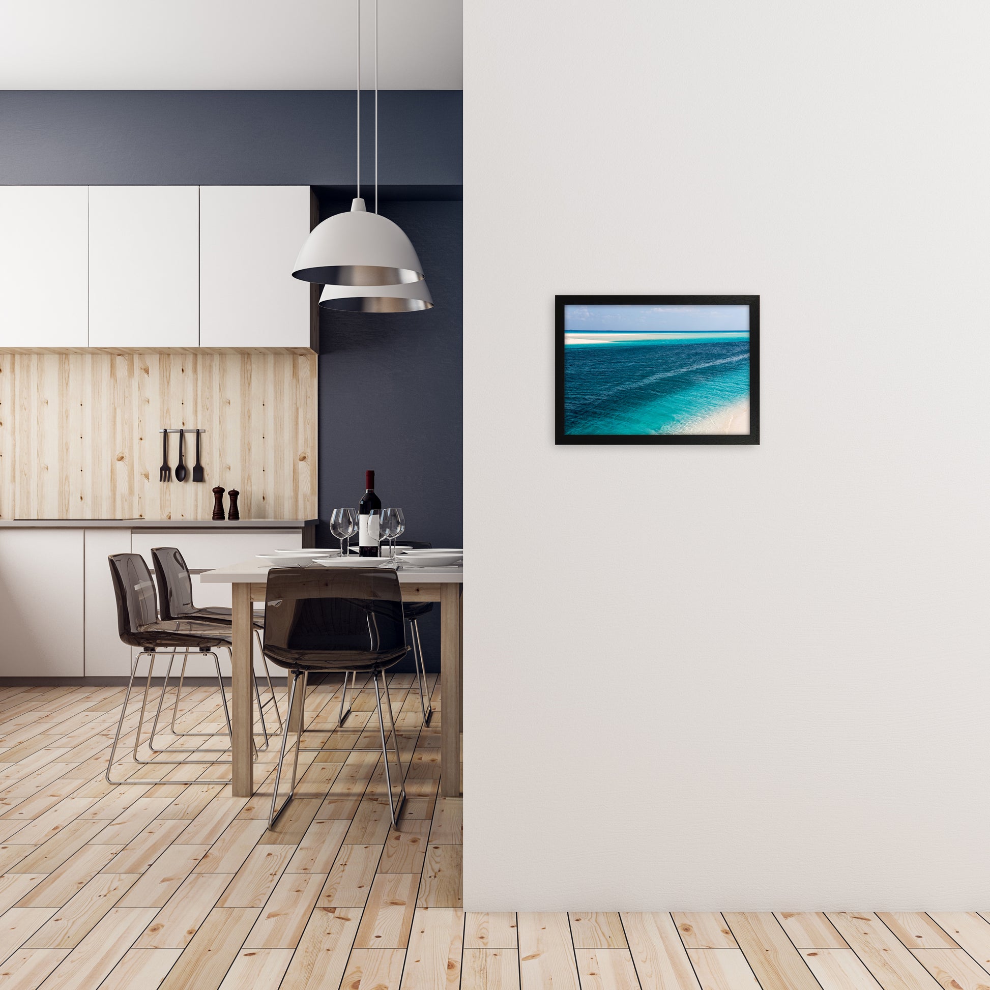 Ouvea Waters Art Print by Karsten Wrobel A3 White Frame