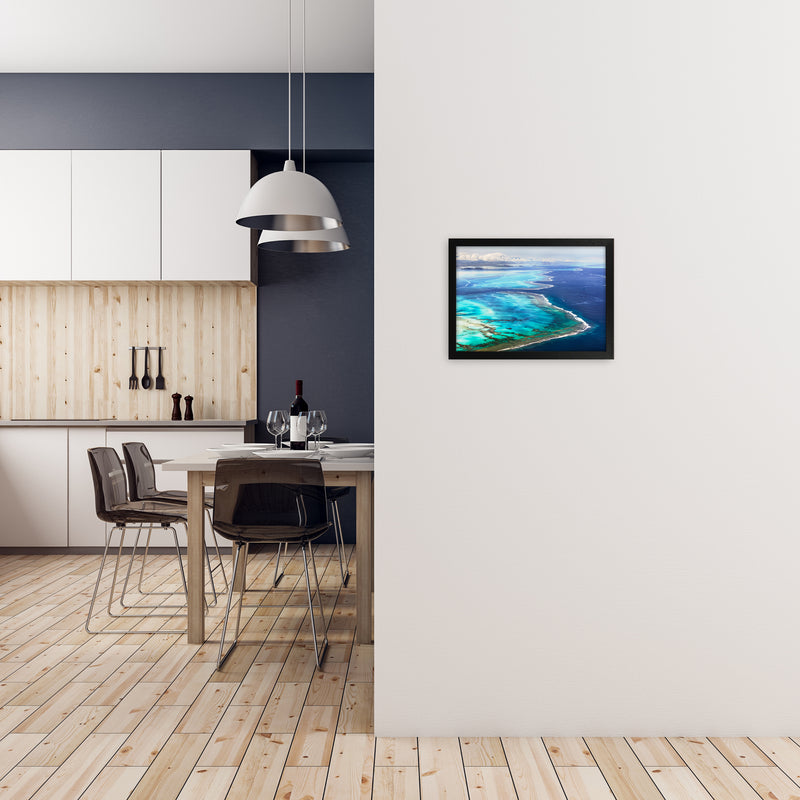 Aerial Reef Art Print by Karsten Wrobel A3 White Frame