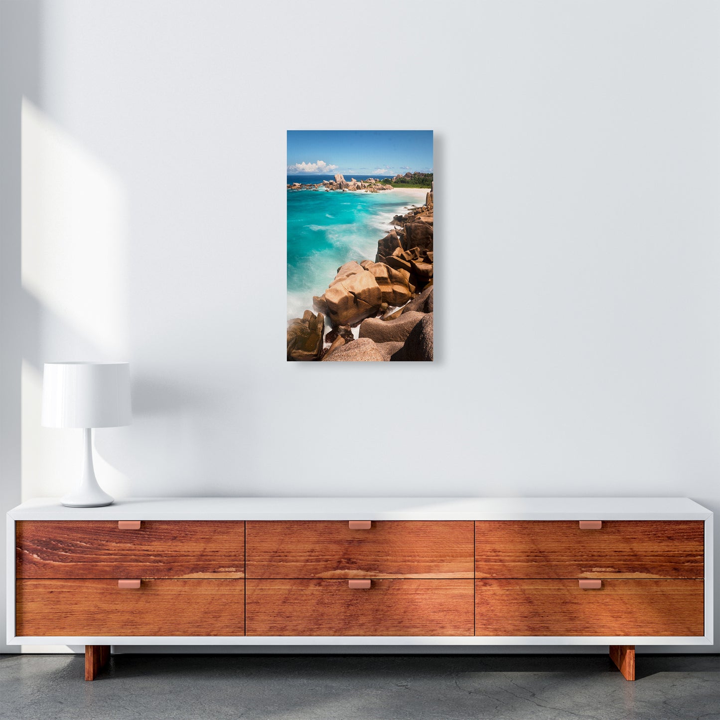Secret Beach Portrait Art Print by Karsten Wrobel A3 Canvas