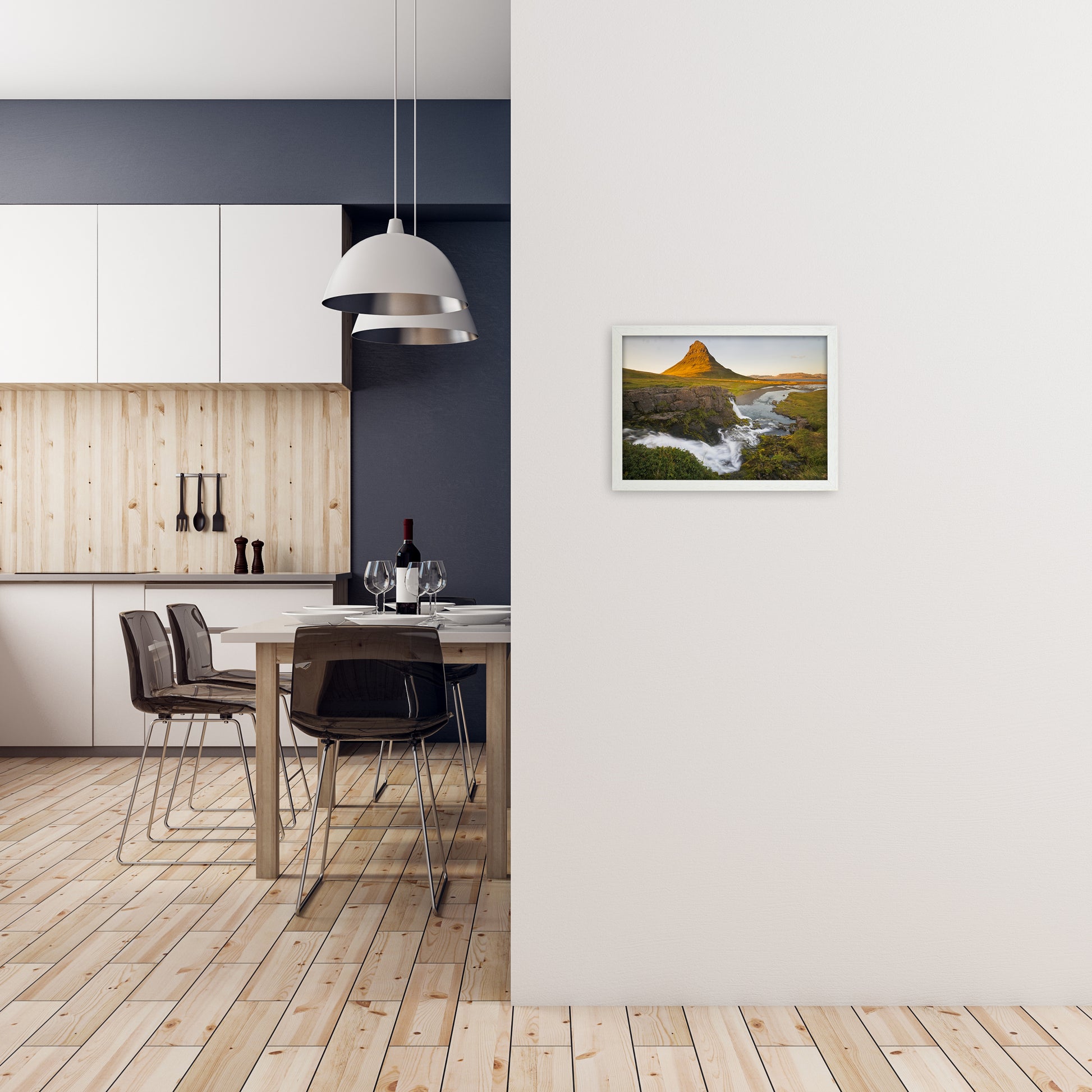 Church Falls Art Print by Karsten Wrobel A3 Oak Frame