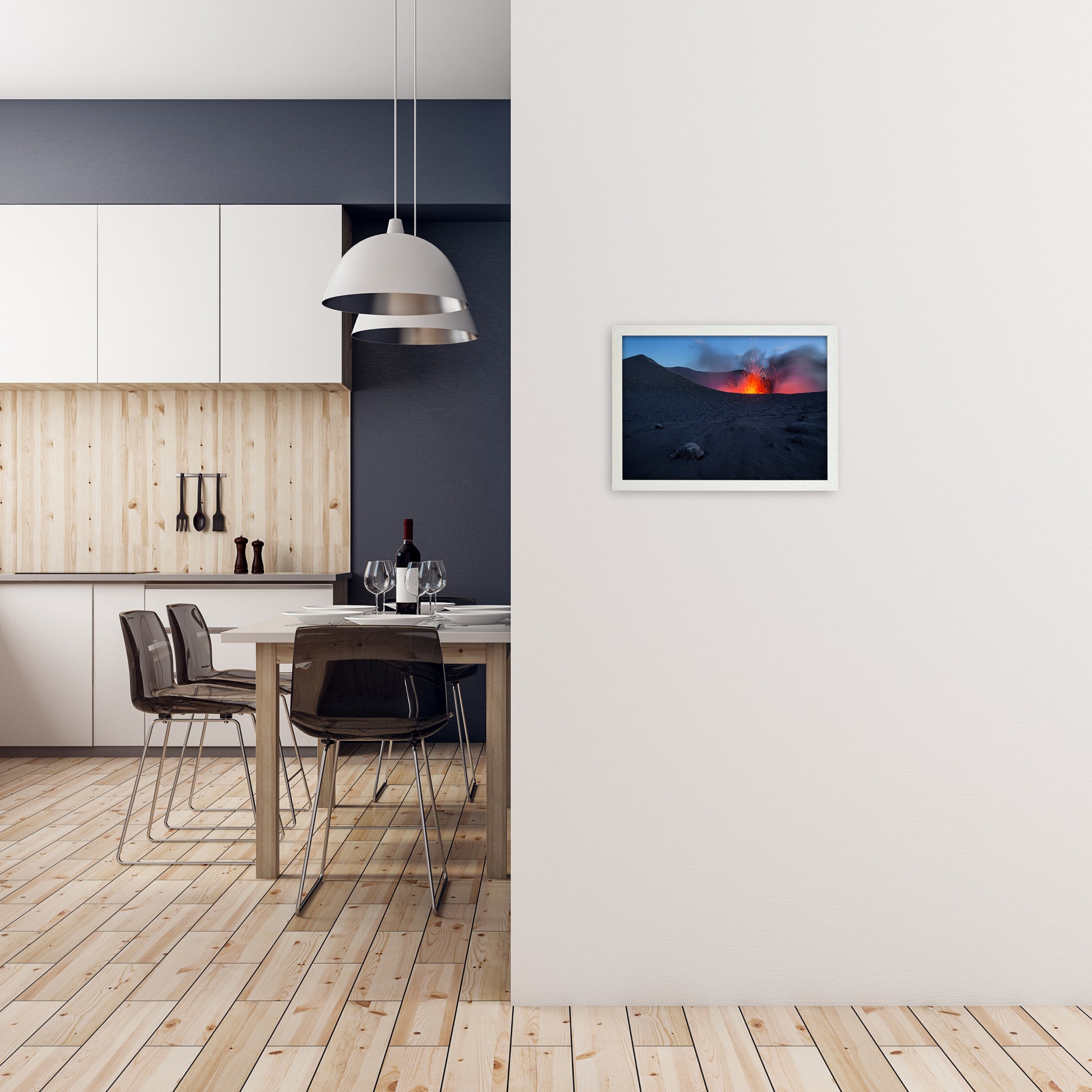 Approaching Hell Art Print by Karsten Wrobel A3 Oak Frame