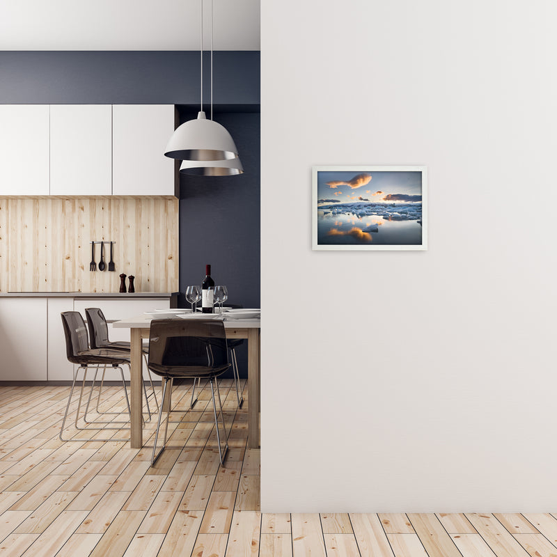 Lagoon Duck Art Print by Karsten Wrobel A3 Oak Frame