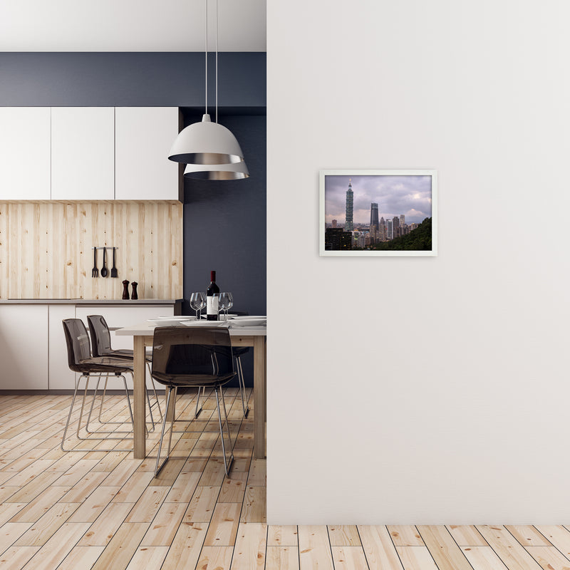 Goodnight Taipei Art Print by Karsten Wrobel A3 Oak Frame