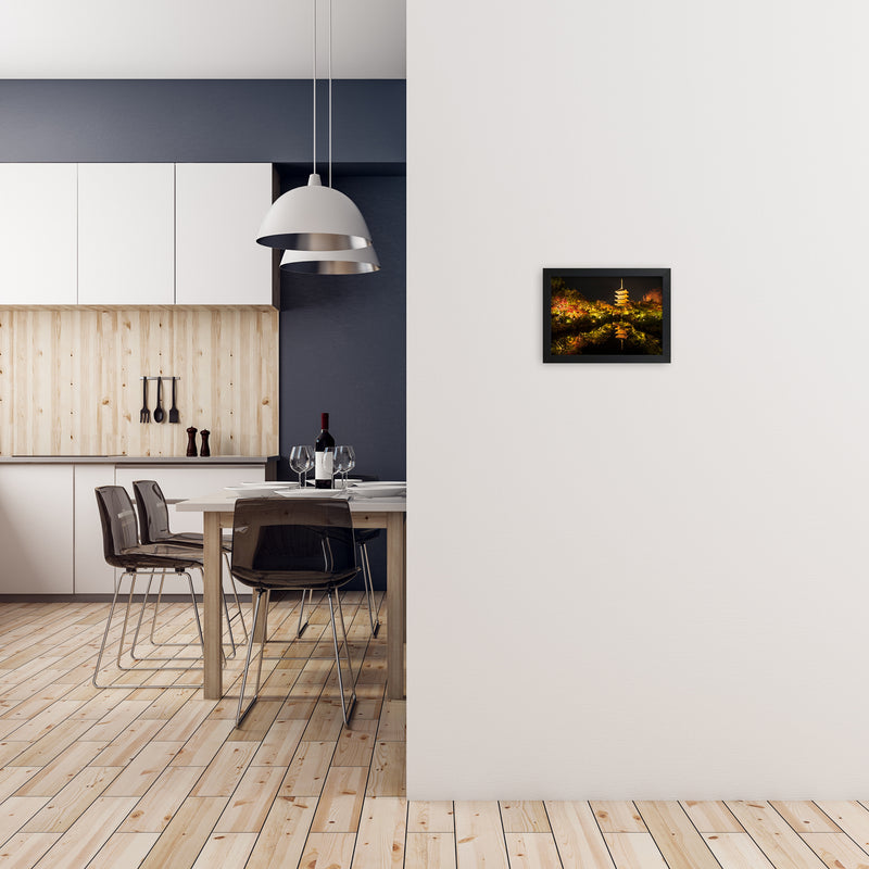 Kyoto Fire Landscape Art Print by Karsten Wrobel A4 White Frame