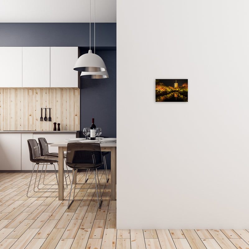 Kyoto Fire Landscape Art Print by Karsten Wrobel A4 Black Frame