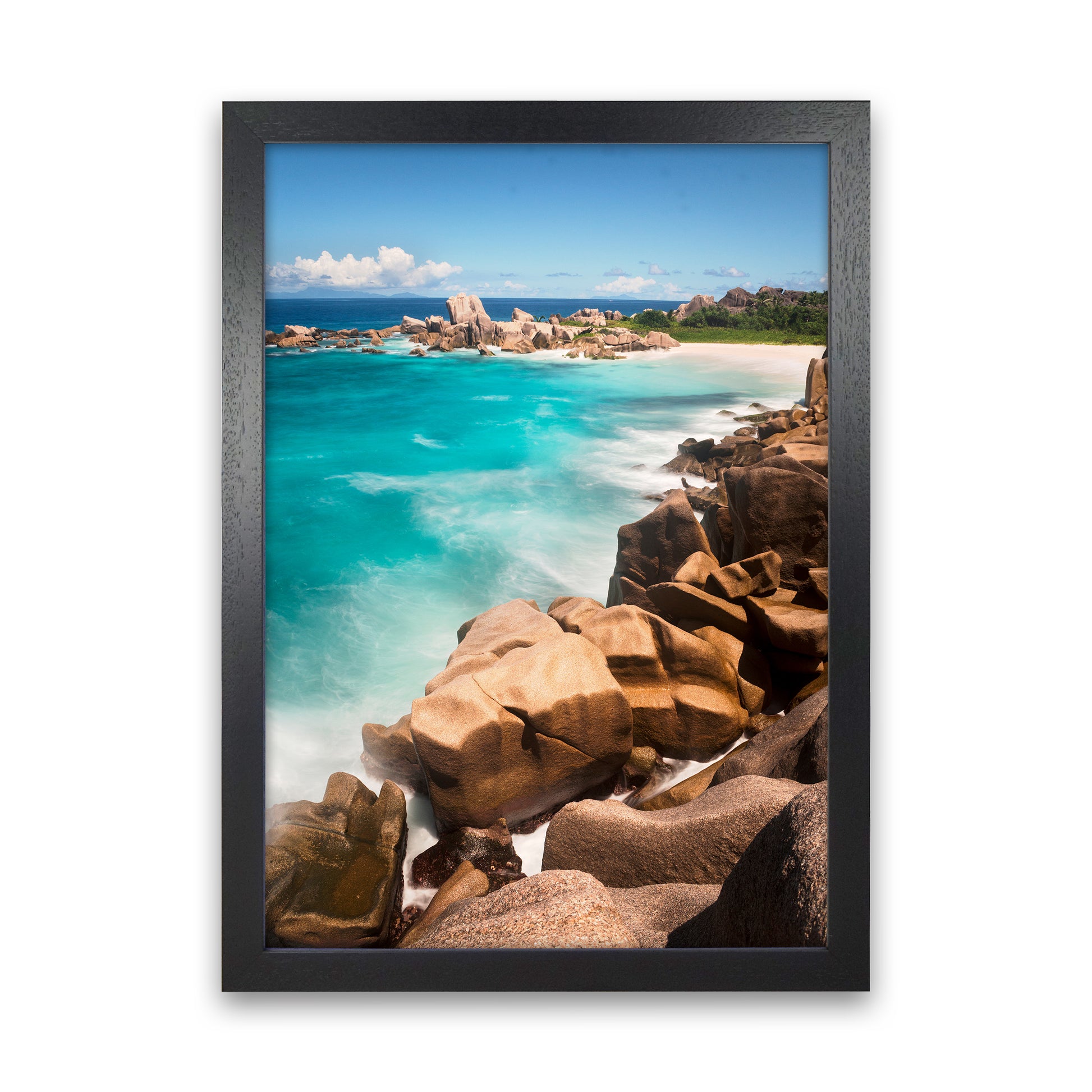 Secret Beach Portrait Art Print by Karsten Wrobel Black Grain