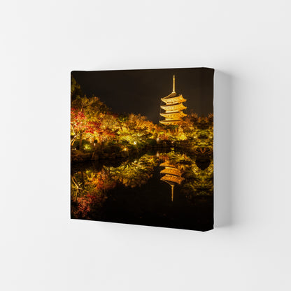 Kyoto Fire Square Art Print by Karsten Wrobel Canvas