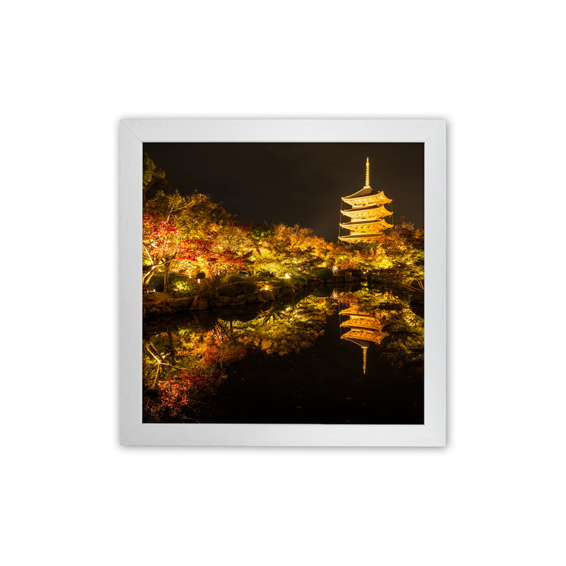 Kyoto Fire Square Art Print by Karsten Wrobel White Grain