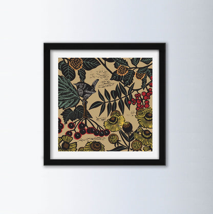 Autumn Linocut Art Print By Kate Heiss