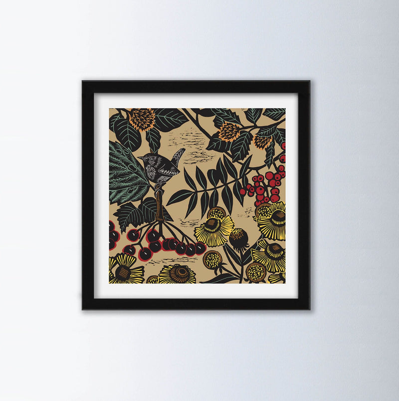 Autumn Linocut Art Print By Kate Heiss