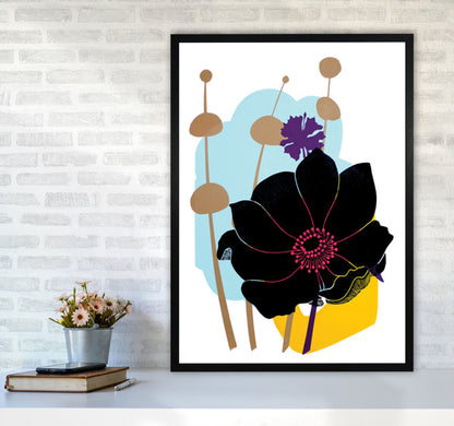 Anemone postcard Art Print by Kate Heiss A1 White Frame
