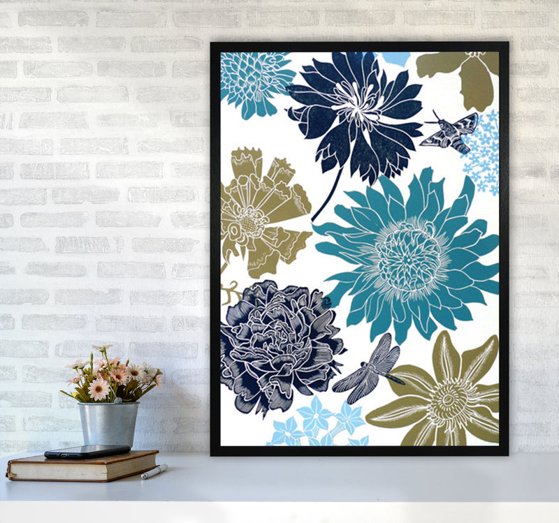CottageGarden 9 postcard Art Print by Kate Heiss A1 White Frame