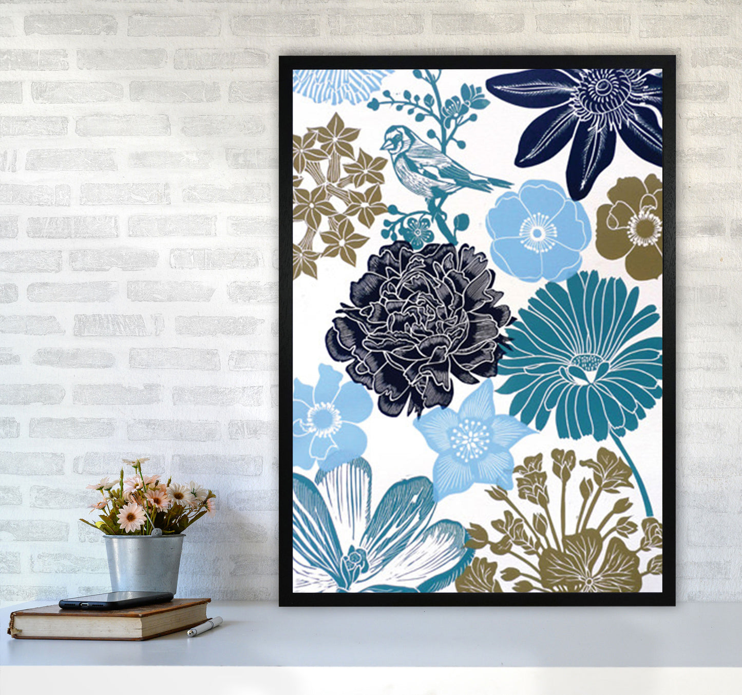 Cottage Garden 8 Art Print by Kate Heiss A1 White Frame