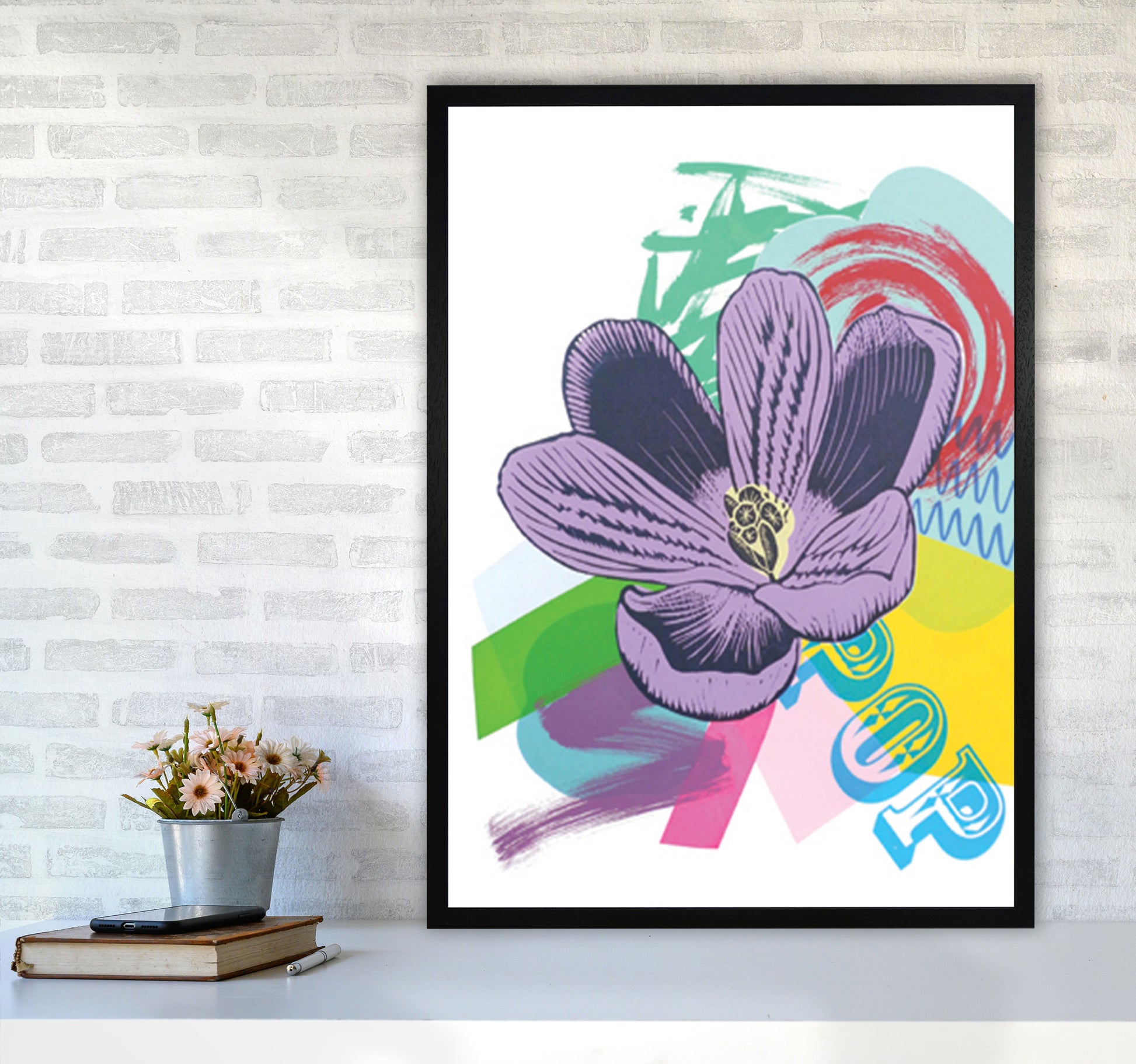 Crocus 1 Series 1 Art Print by Kate Heiss A1 White Frame