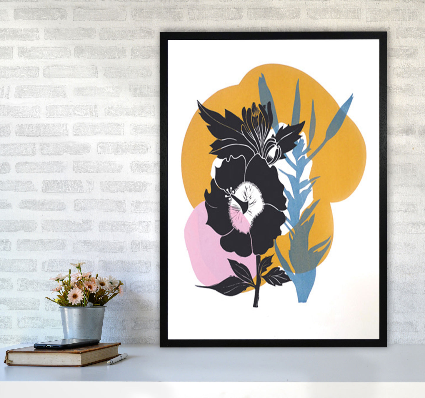 Hibiscus Art Print by Kate Heiss A1 White Frame