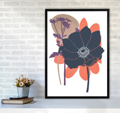 Anemone Coronaria Art Print by Kate Heiss A1 White Frame