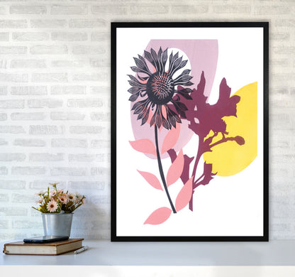 Gaillardia postcard Art Print by Kate Heiss A1 White Frame